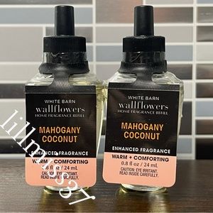 2X MAHOGANY COCONUT Bath & Body Works Wallflower Refill Bulb Bundle